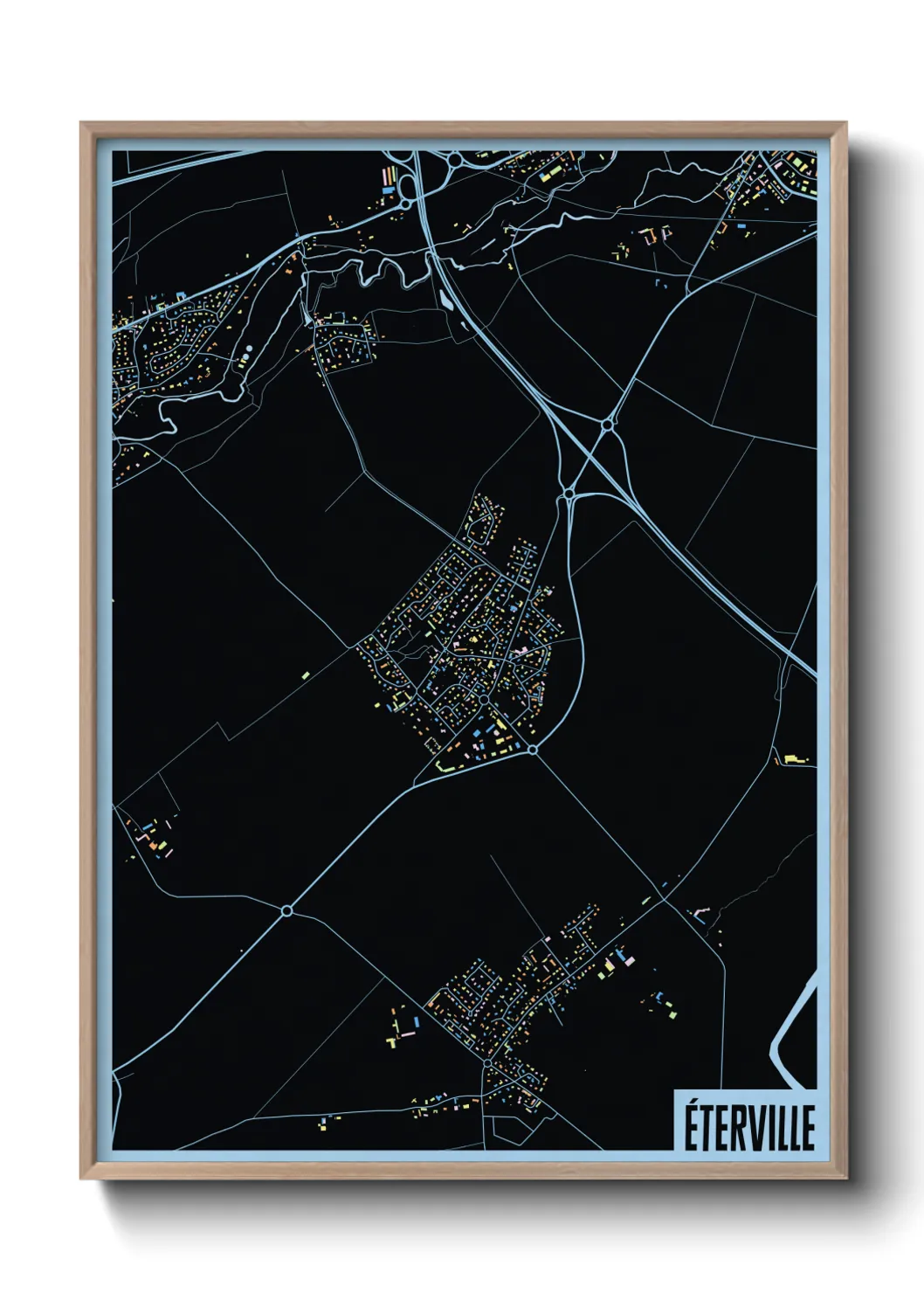 Une affiche de carte sur Éterville