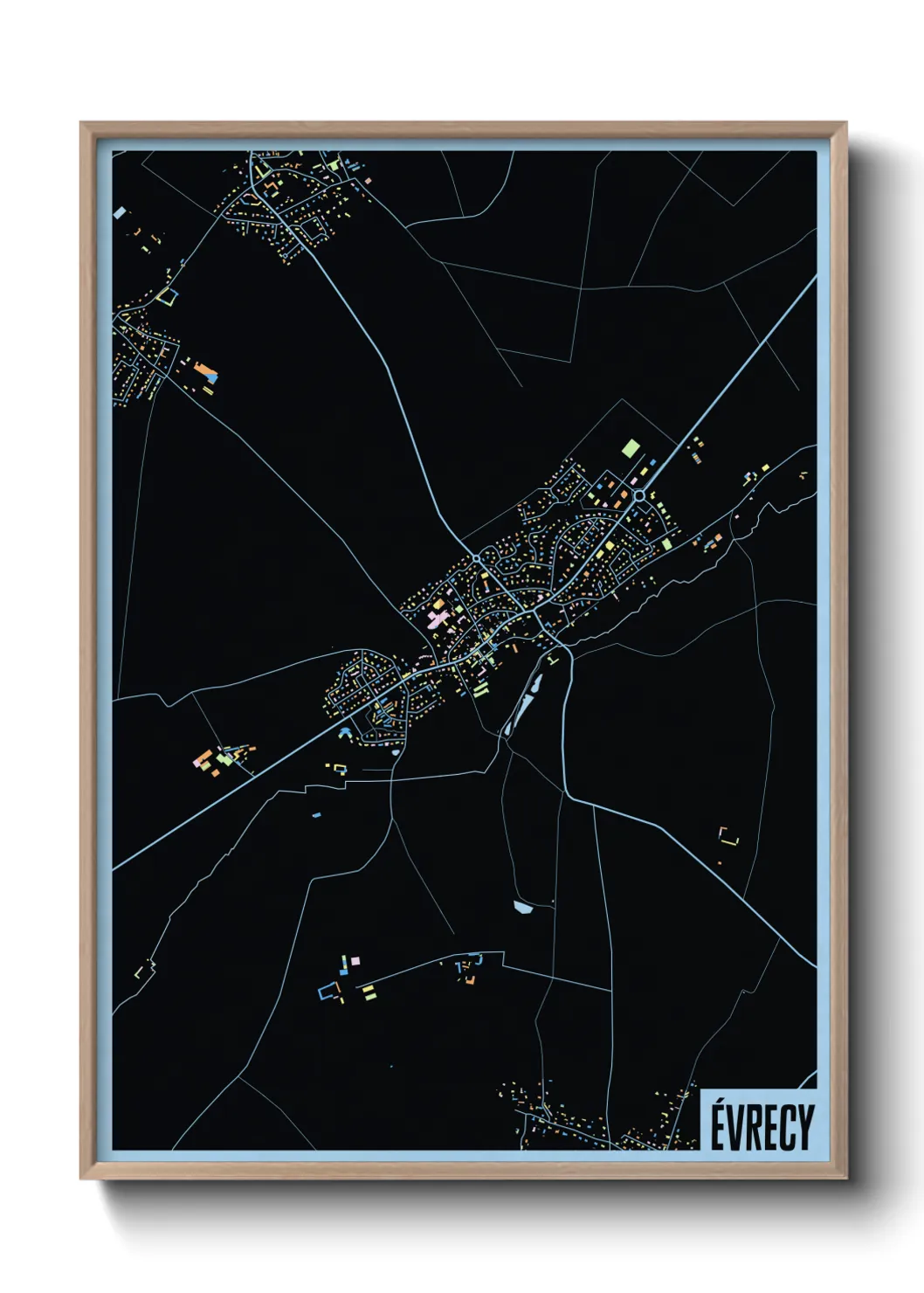 Une affiche de carte sur Évrecy