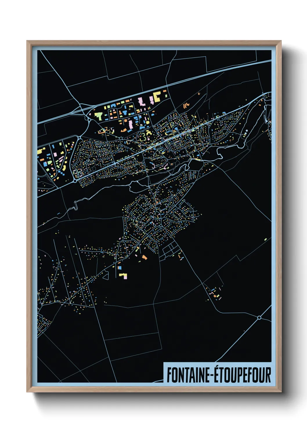 Une affiche de carte sur Fontaine-Étoupefour