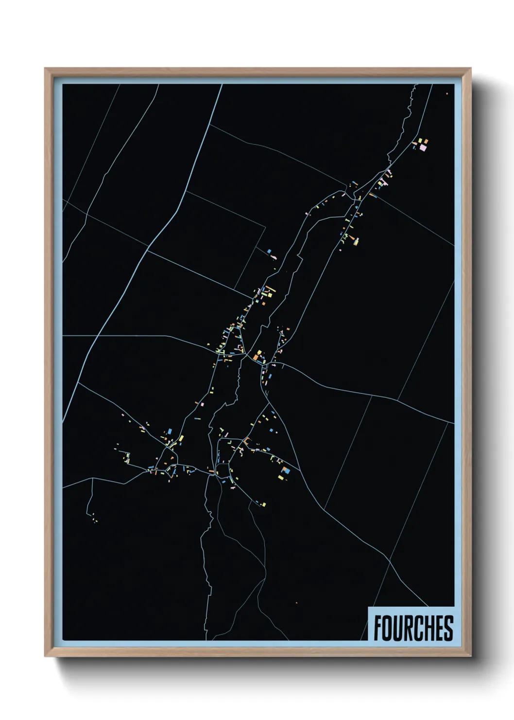 Une affiche de carte sur Fourches