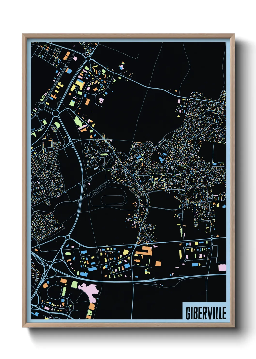 Une affiche de carte sur Giberville