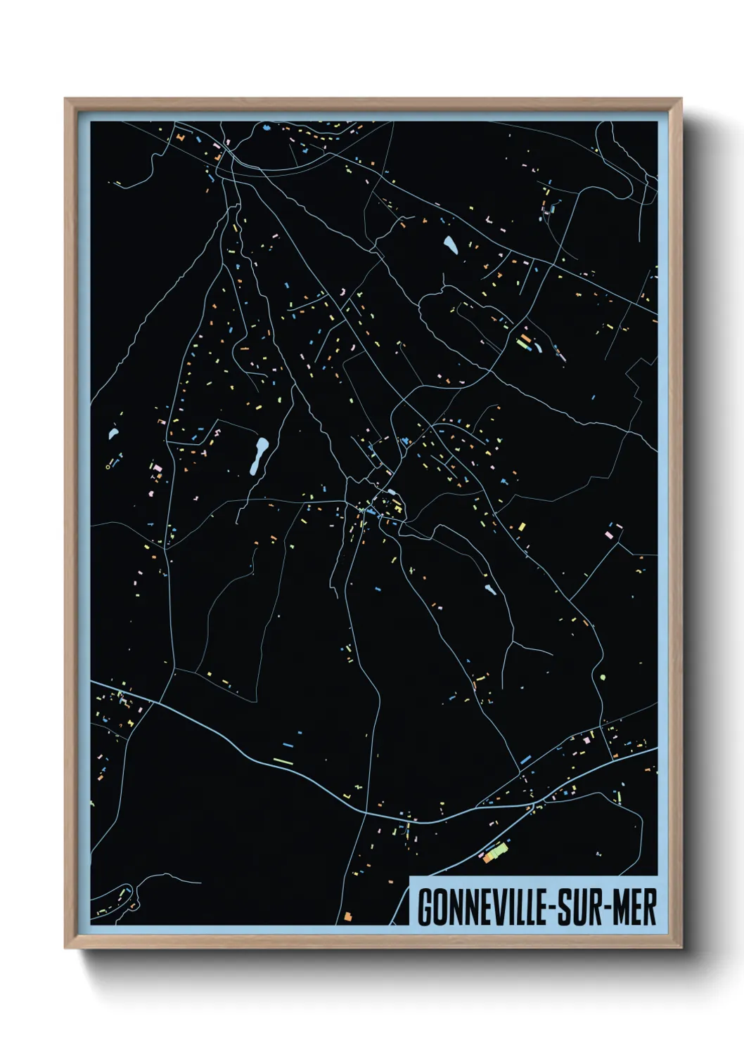 Une affiche de carte sur Gonneville-sur-Mer