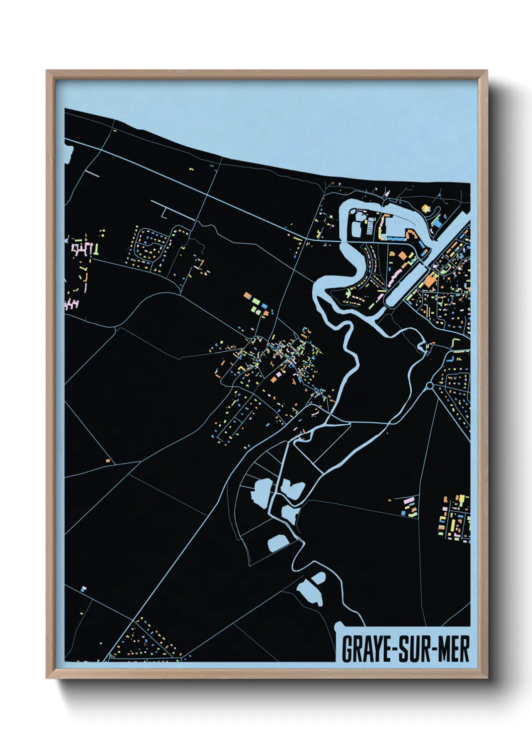 Une affiche de carte sur Graye-sur-Mer