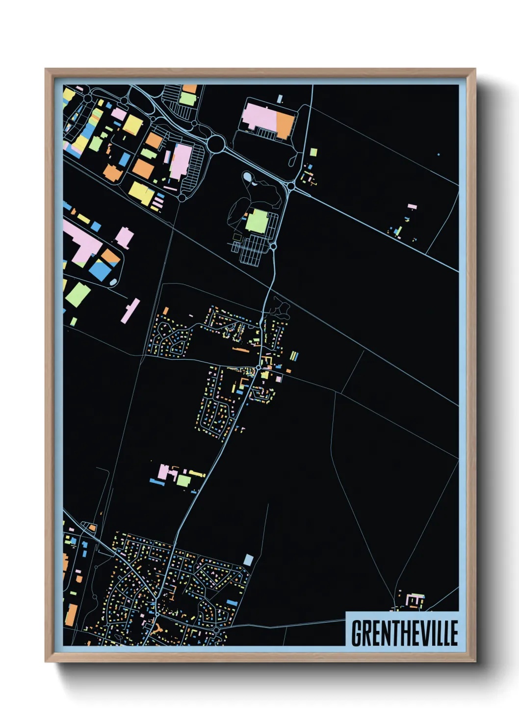 Une affiche de carte sur Grentheville