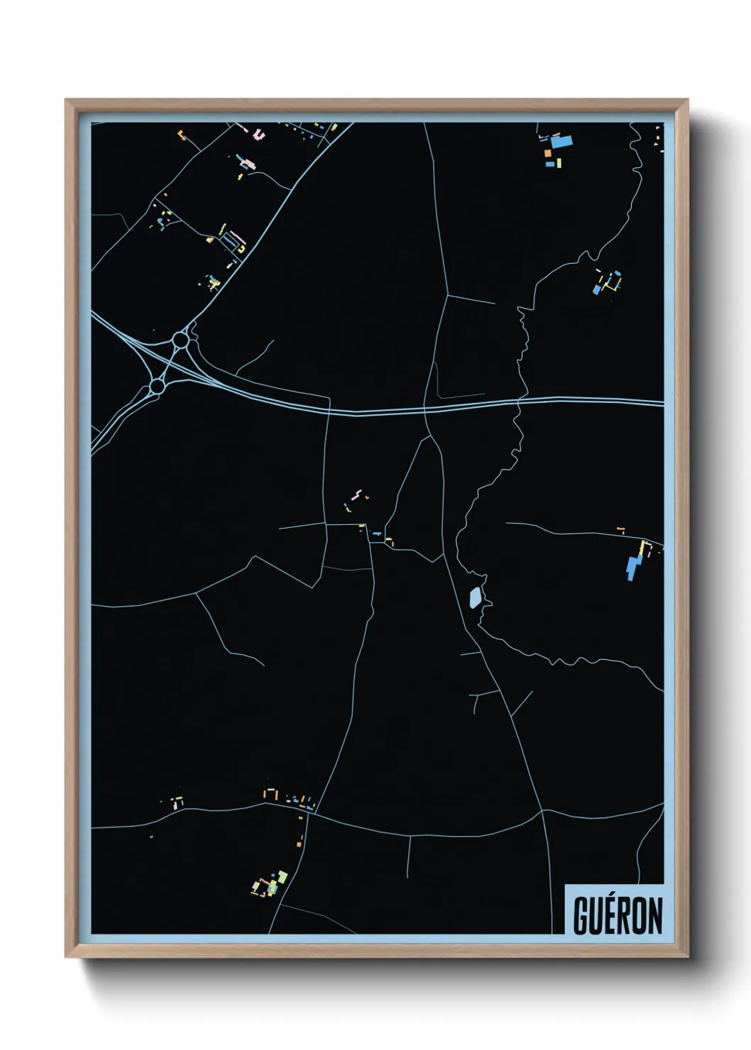 Une affiche de carte sur Guéron