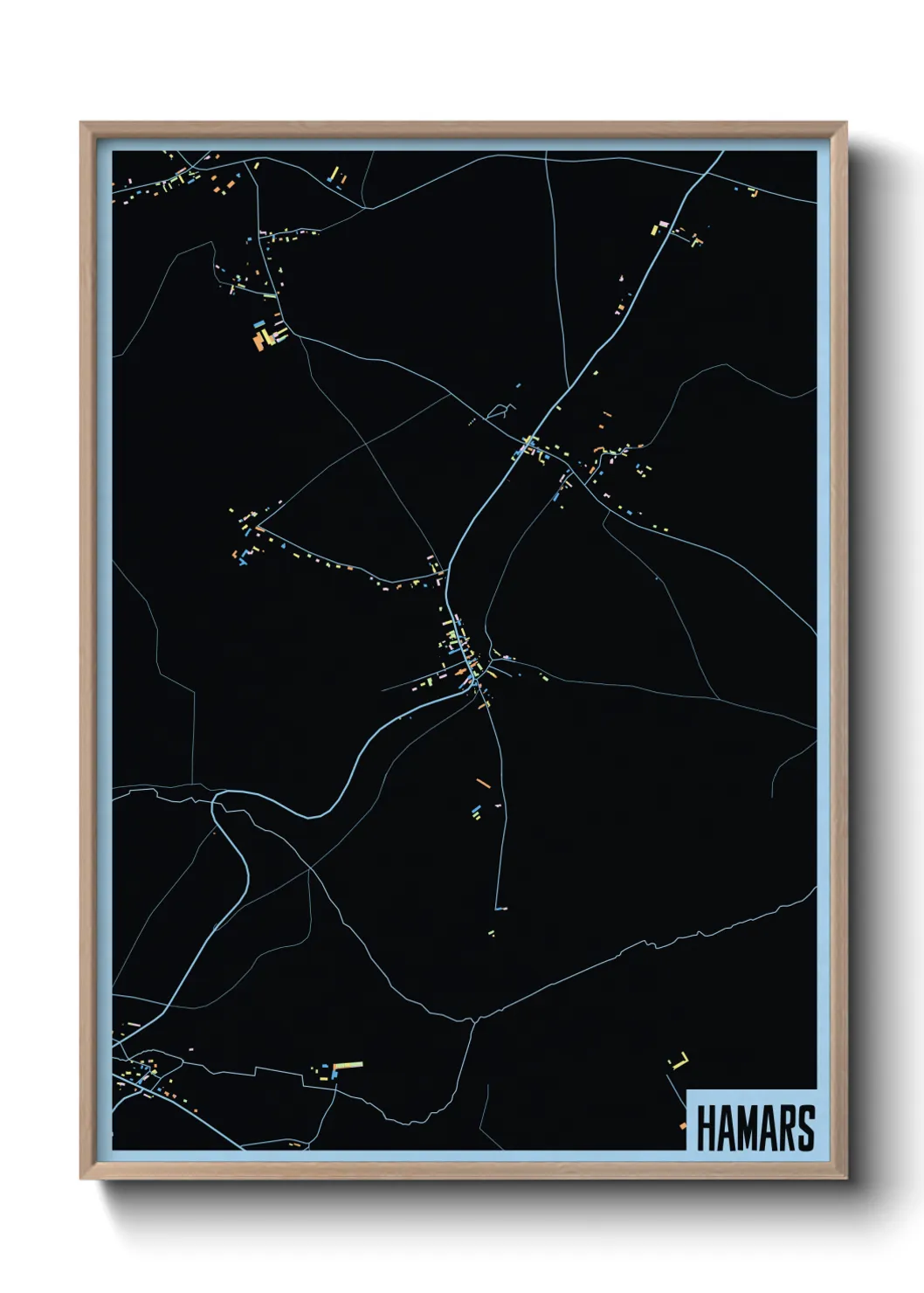 Une affiche de carte sur Hamars