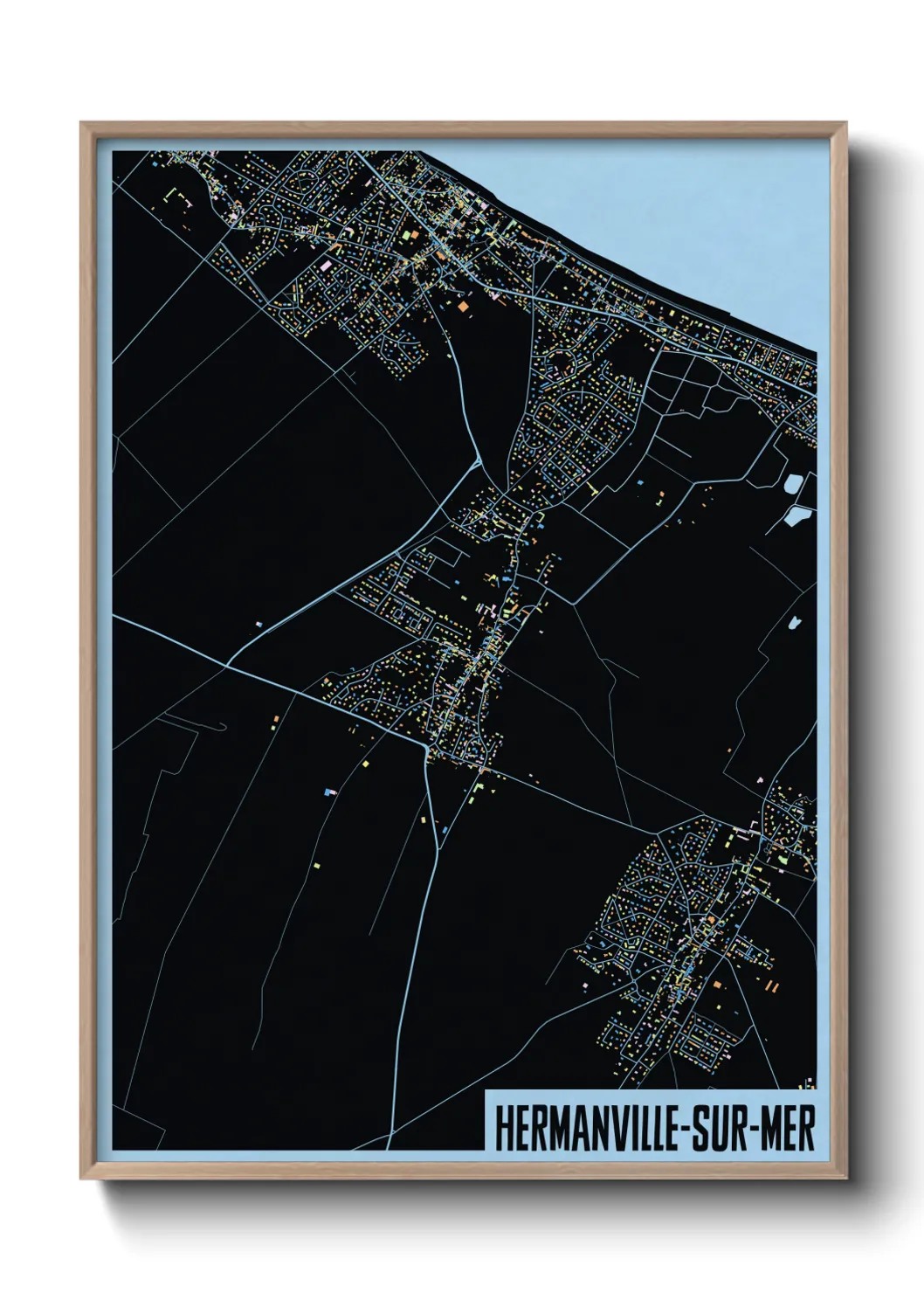 Une affiche de carte sur Hermanville-sur-Mer