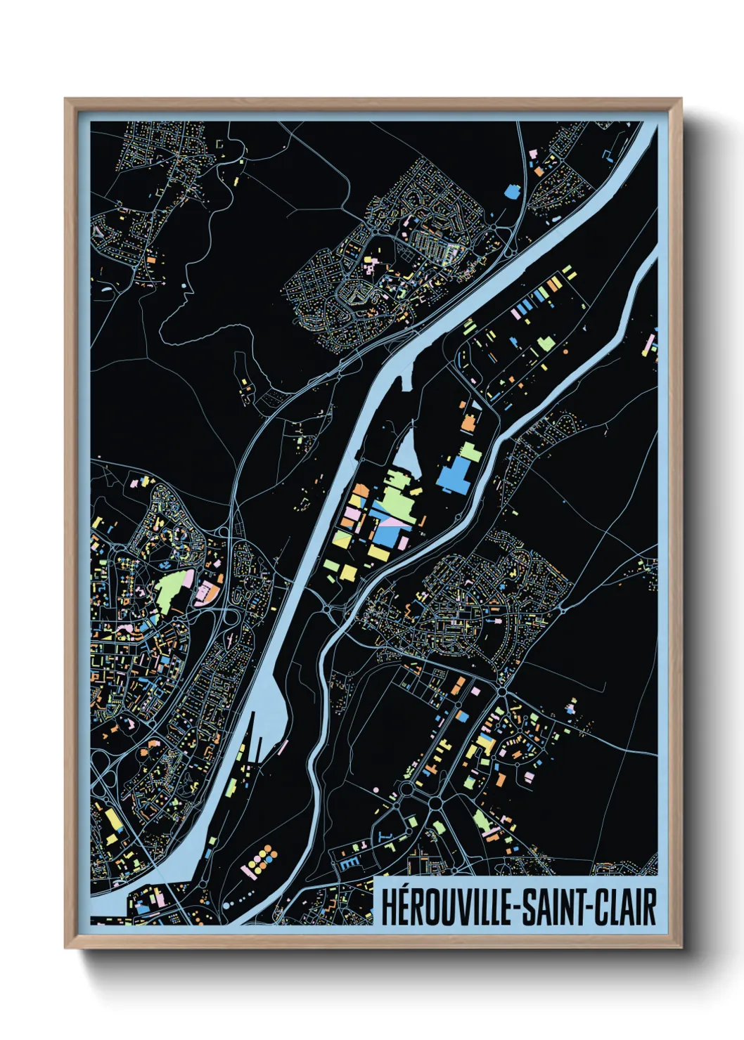 Une affiche de carte sur Hérouville-Saint-Clair