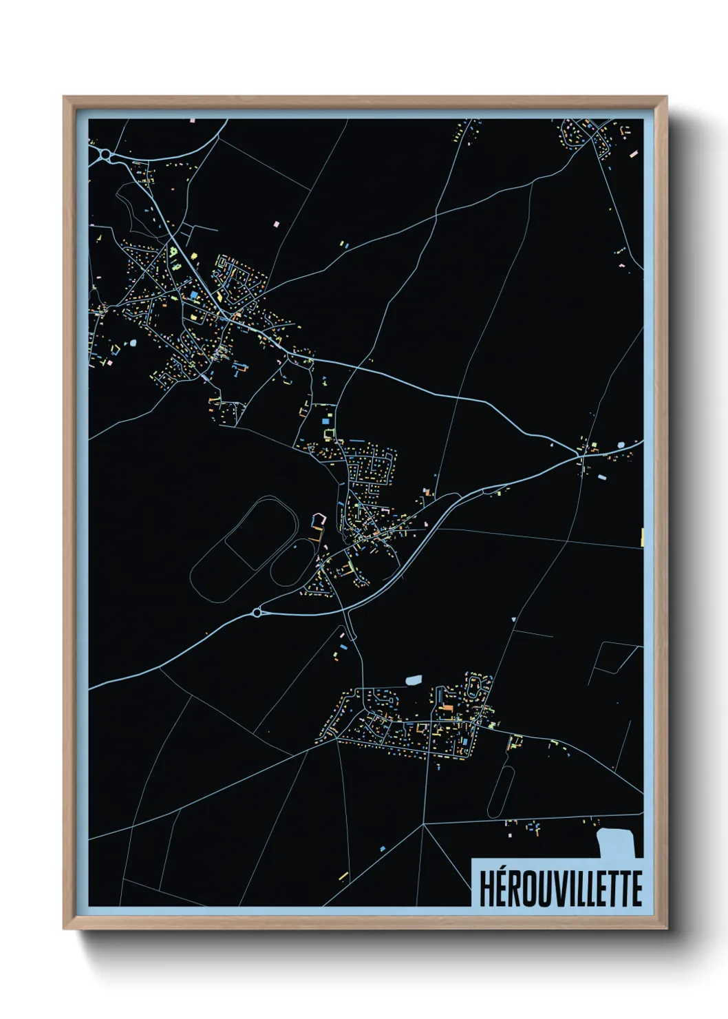 Une affiche de carte sur Hérouvillette