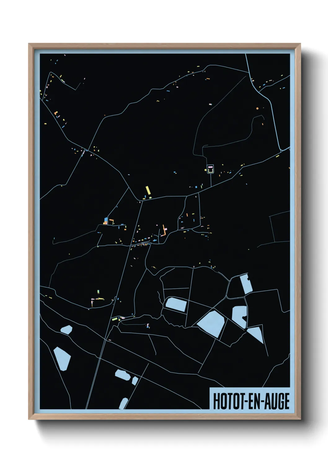 Une affiche de carte sur Hotot-en-Auge