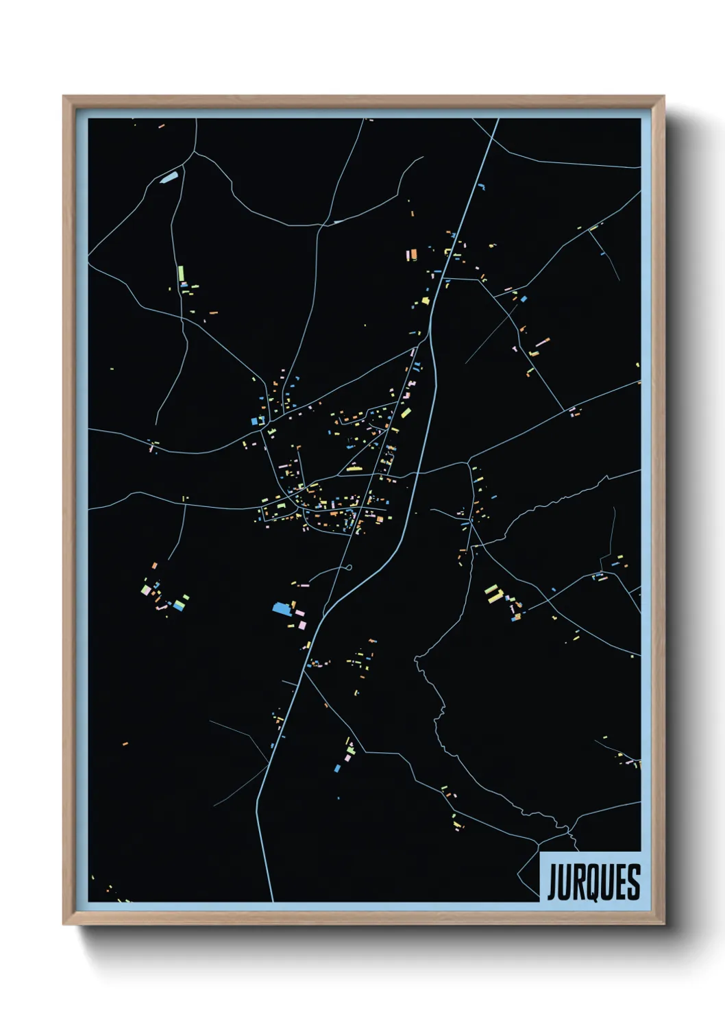 Une affiche de carte sur Jurques