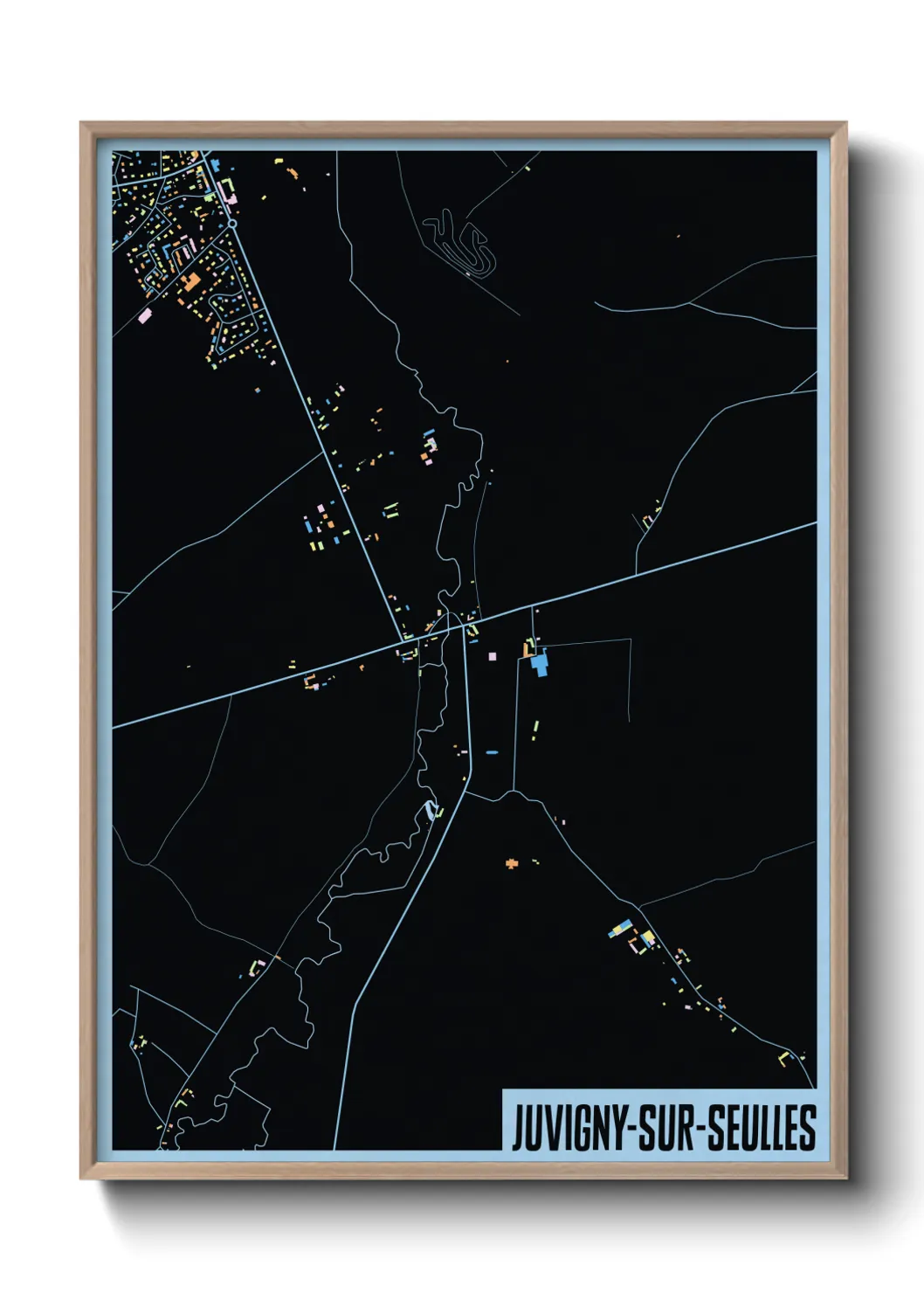 Une affiche de carte sur Juvigny-sur-Seulles