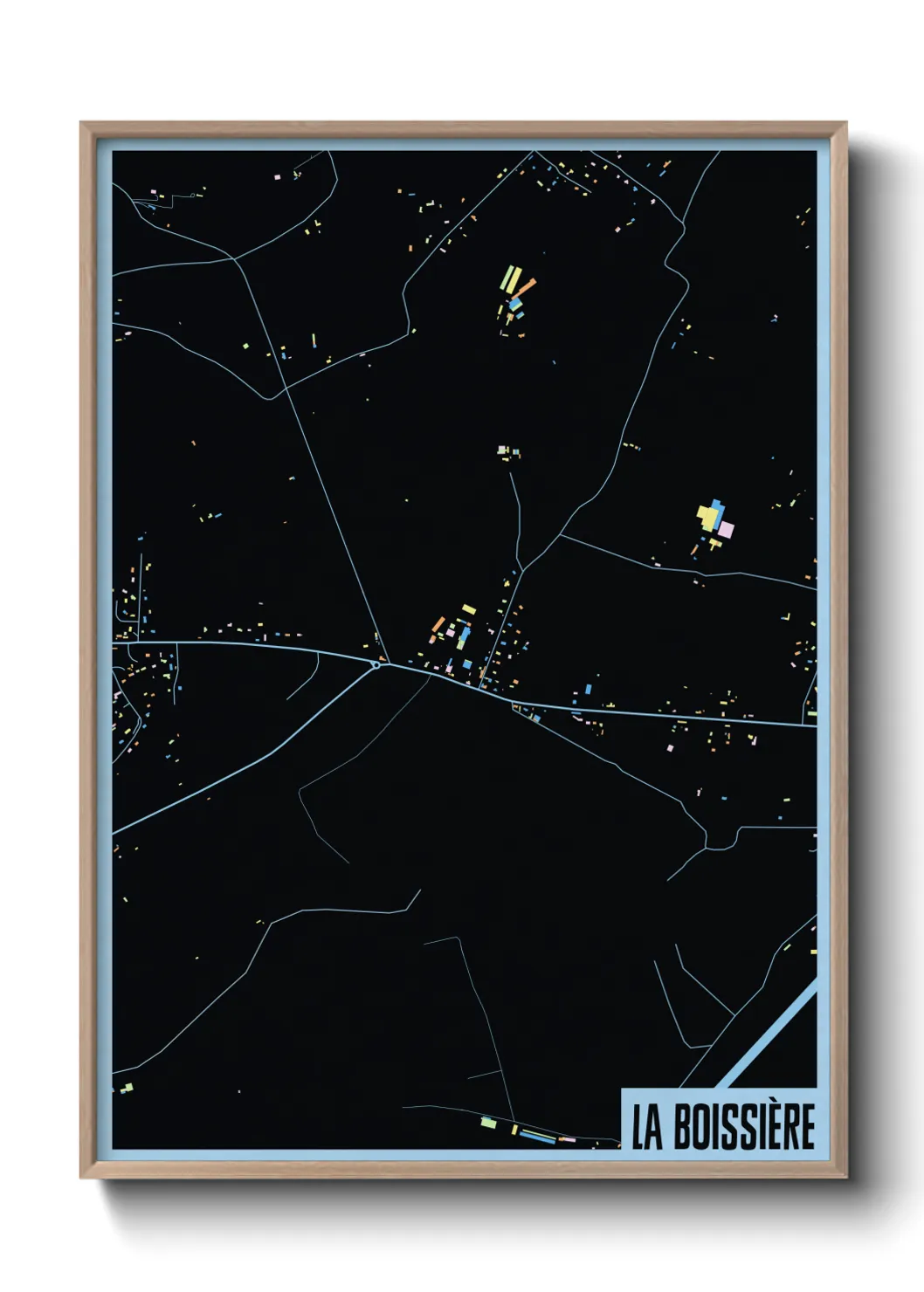 Une affiche de carte sur La Boissière