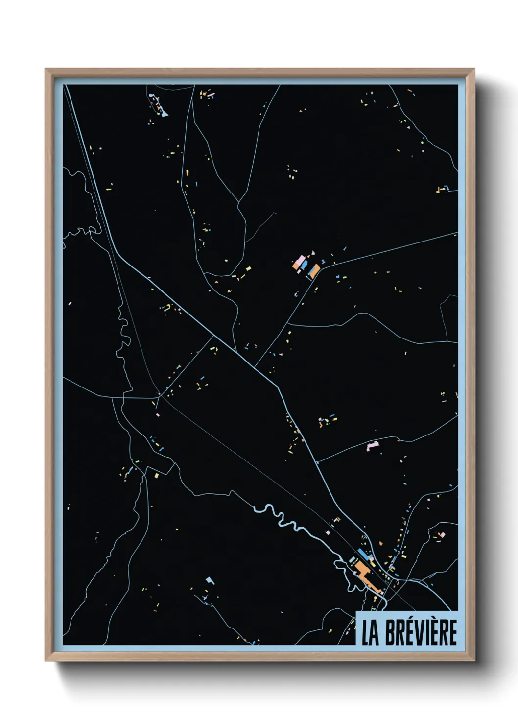 Une affiche de carte sur La Brévière