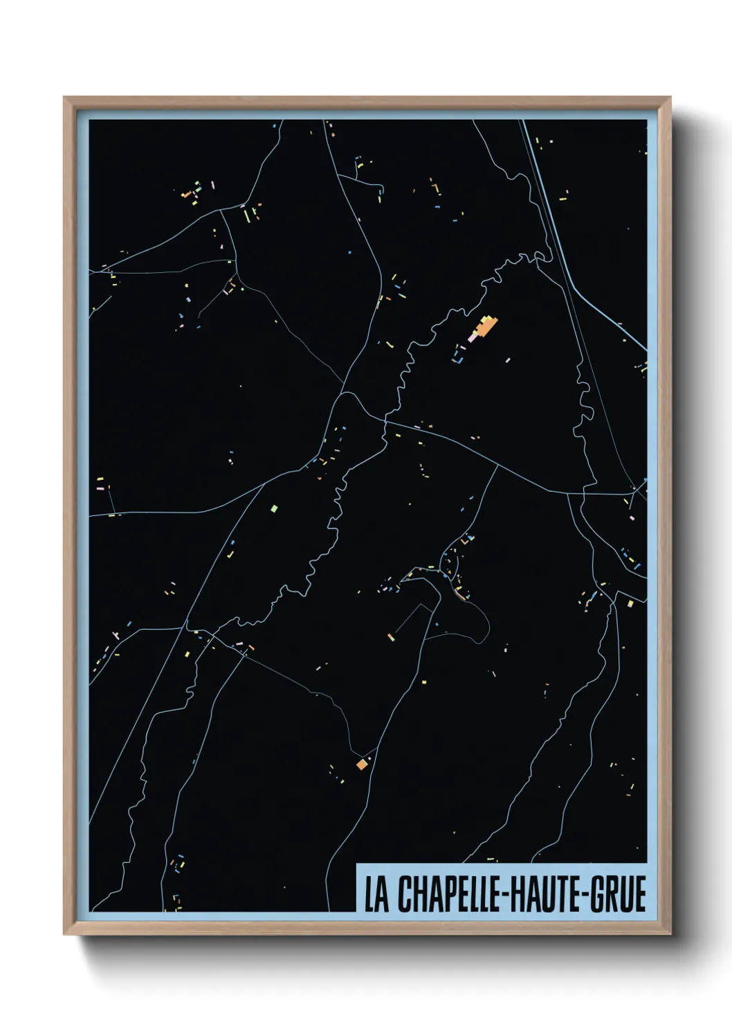 Une affiche de carte sur La Chapelle-Haute-Grue