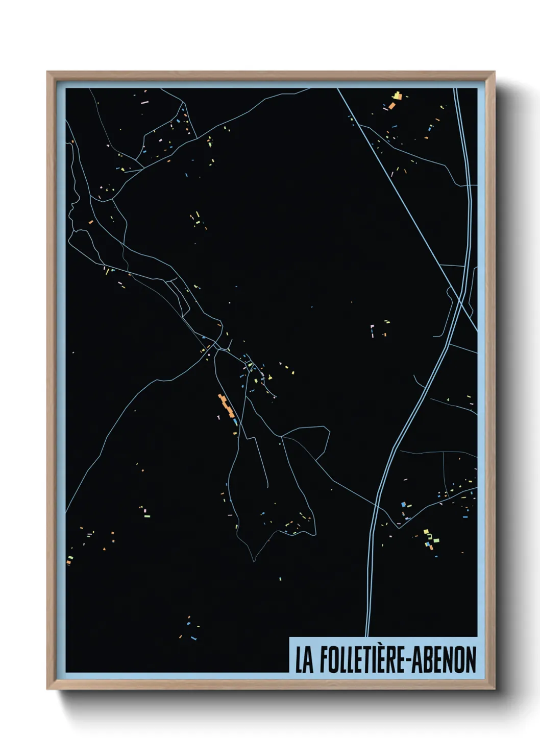 Une affiche de carte sur La Folletière-Abenon