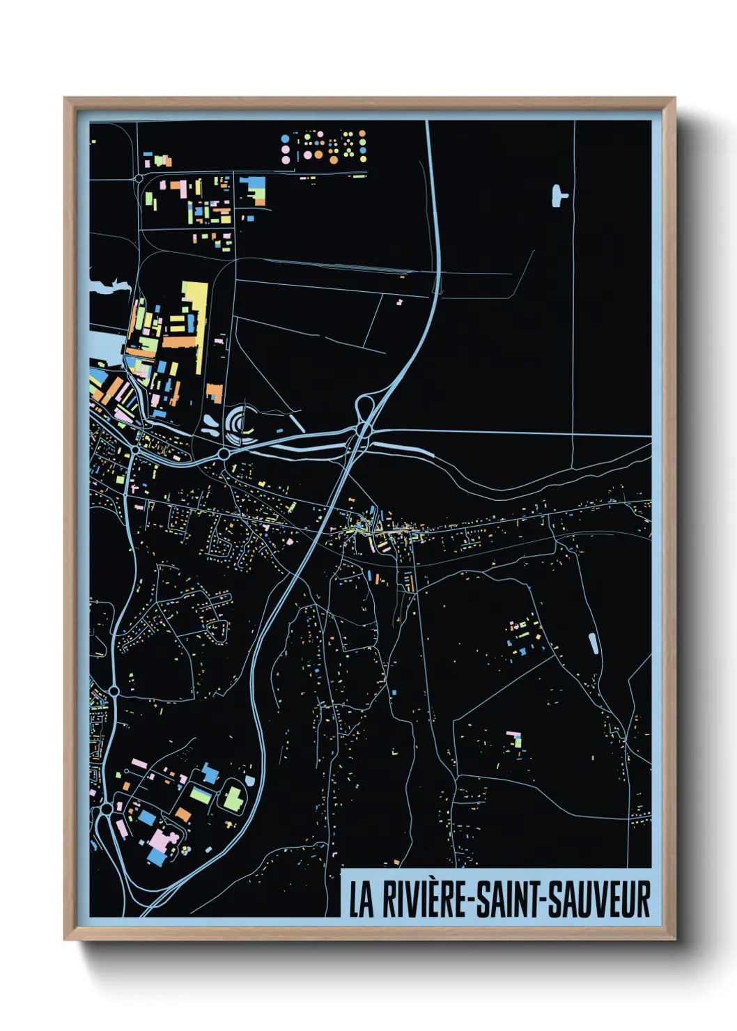 Une affiche de carte sur La Rivière-Saint-Sauveur