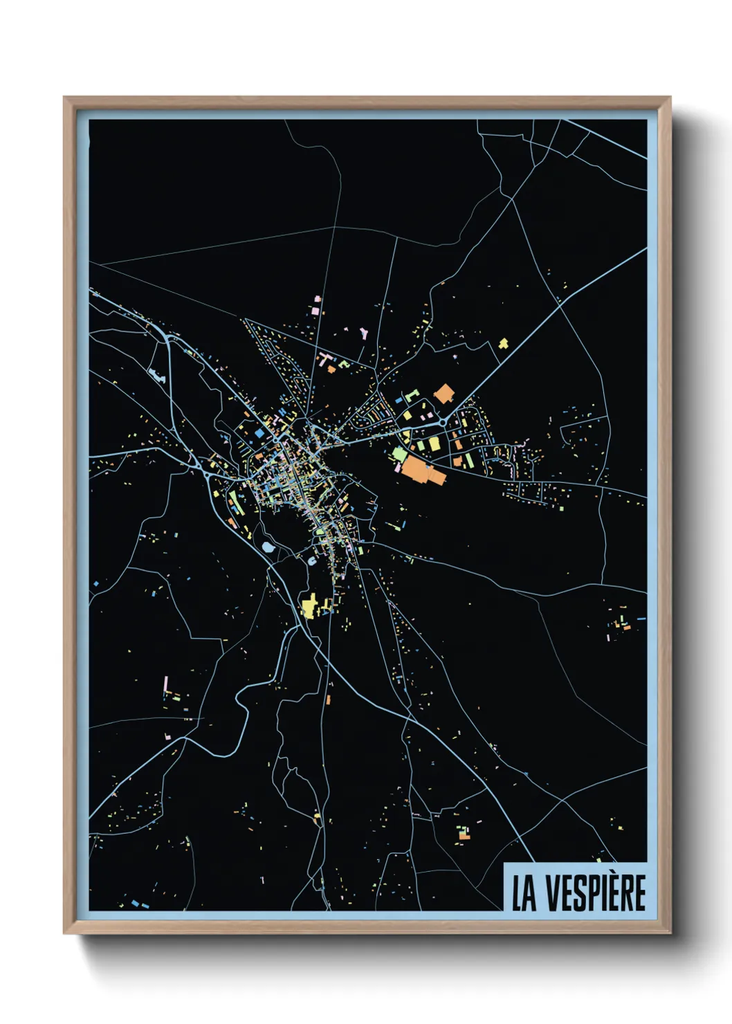 Une affiche de carte sur La Vespière