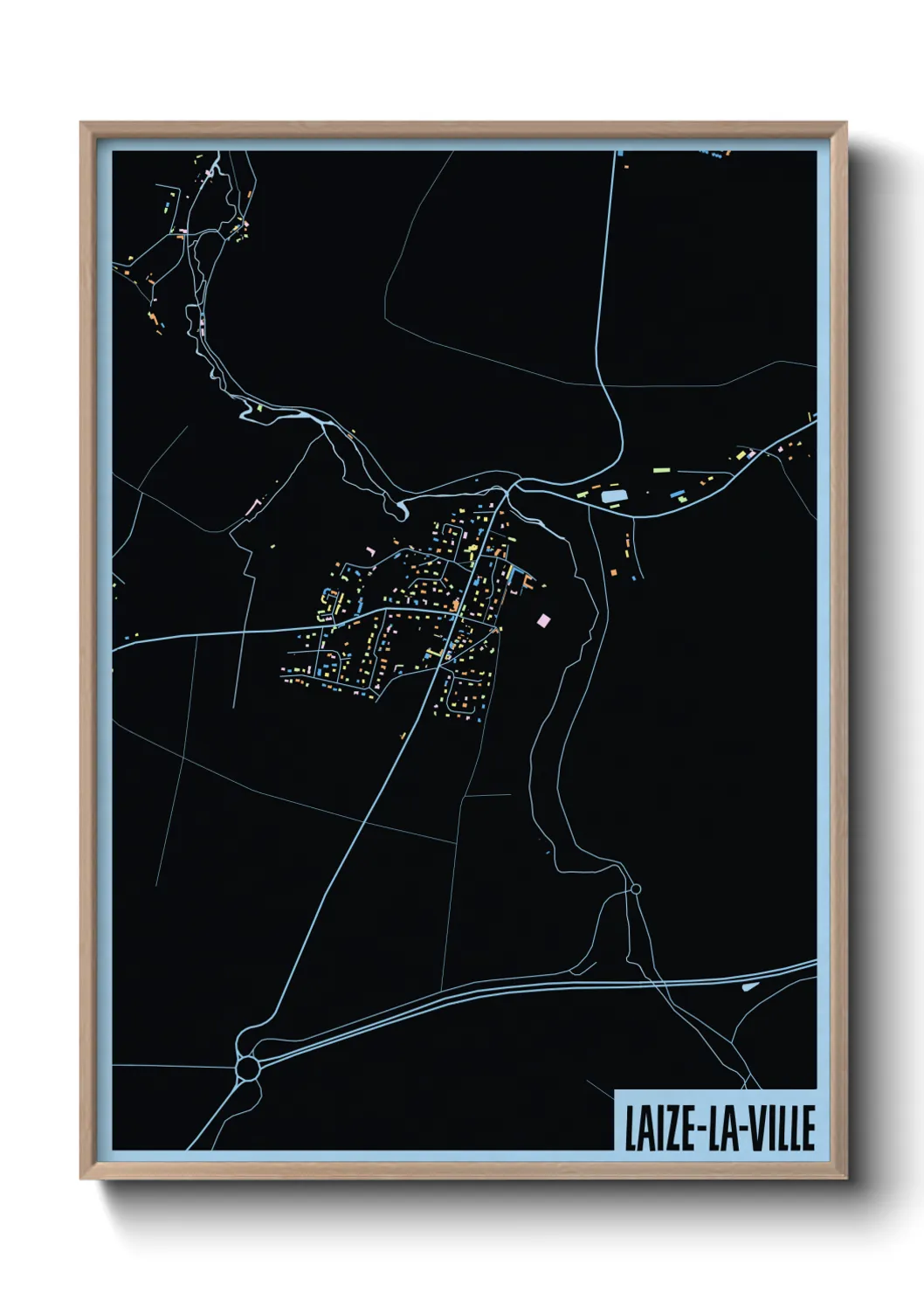 Une affiche de carte sur Laize-la-Ville