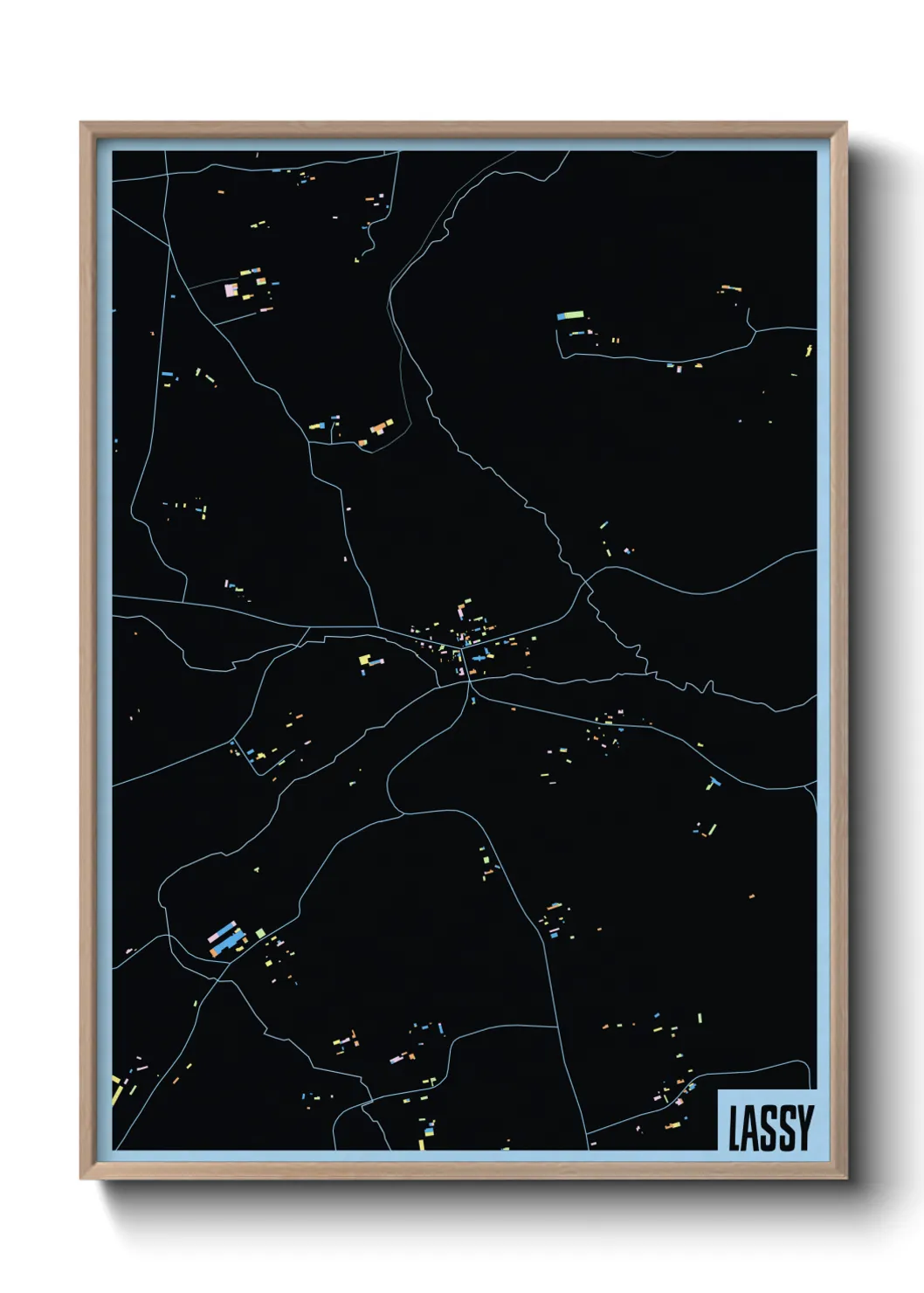 Une affiche de carte sur Lassy