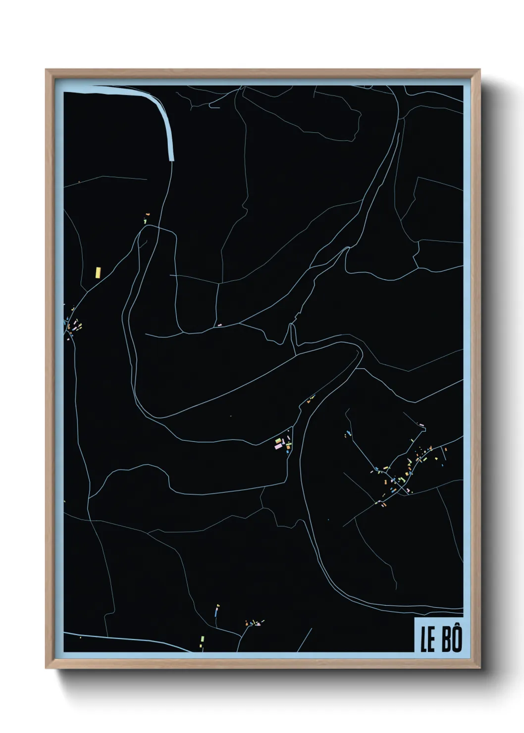 Une affiche de carte sur Le Bô