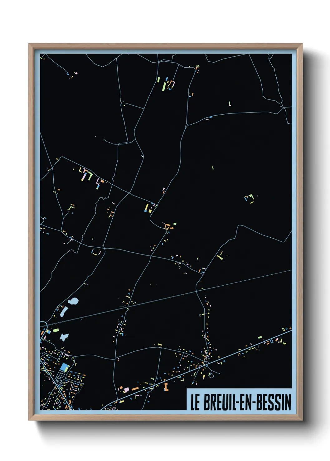 Une affiche de carte sur Le Breuil-en-Bessin