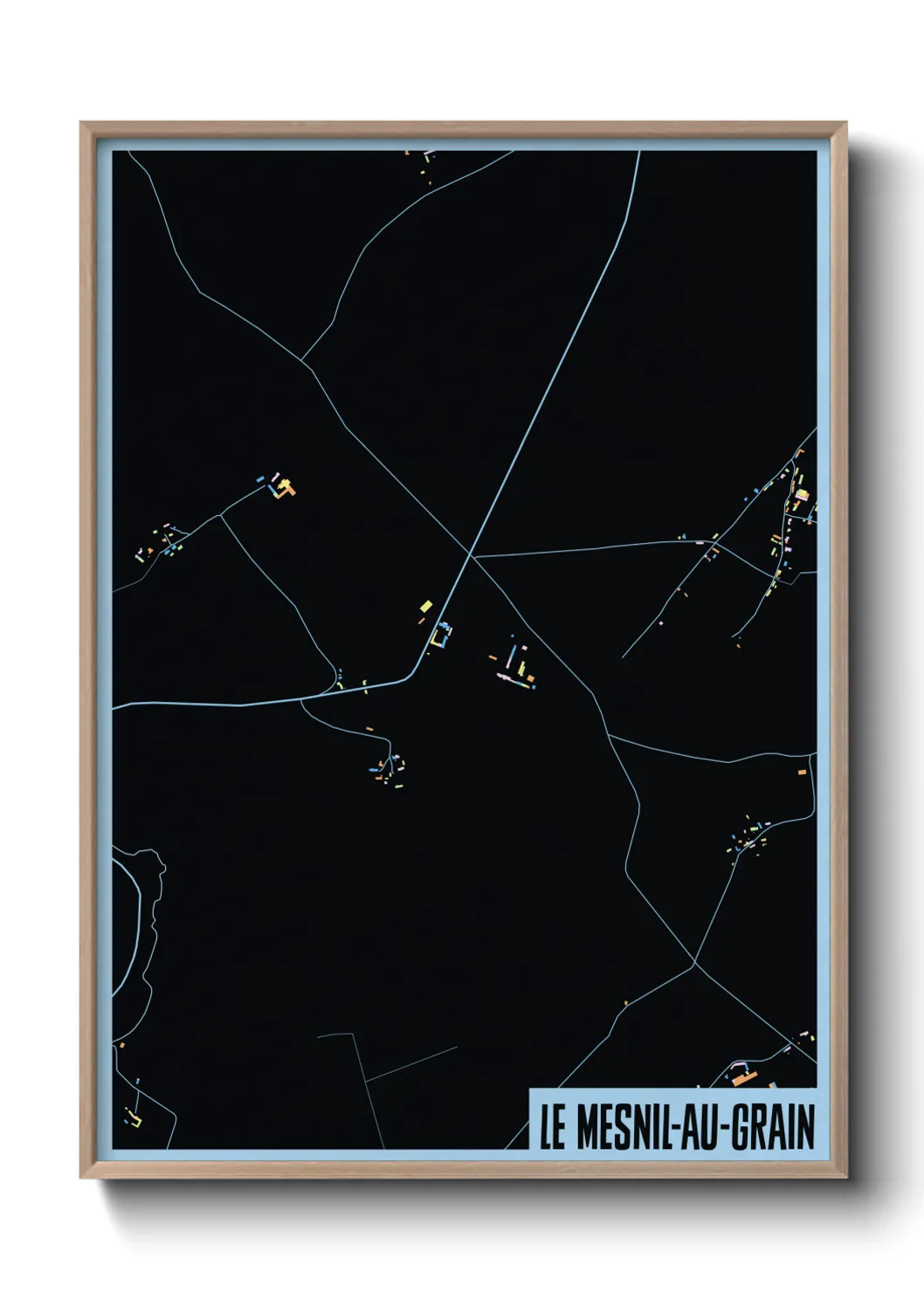 Une affiche de carte sur Le Mesnil-au-Grain