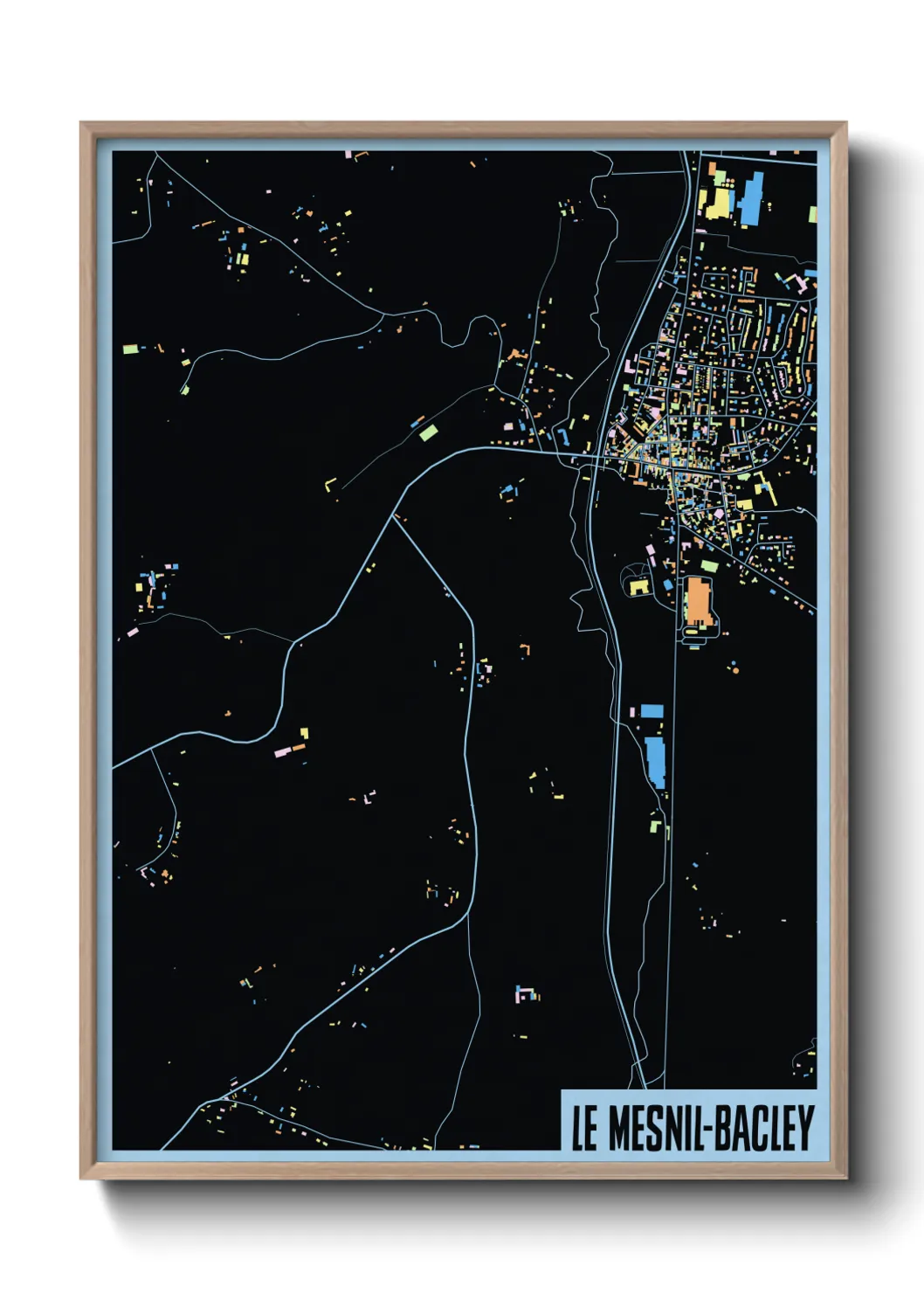 Une affiche de carte sur Le Mesnil-Bacley