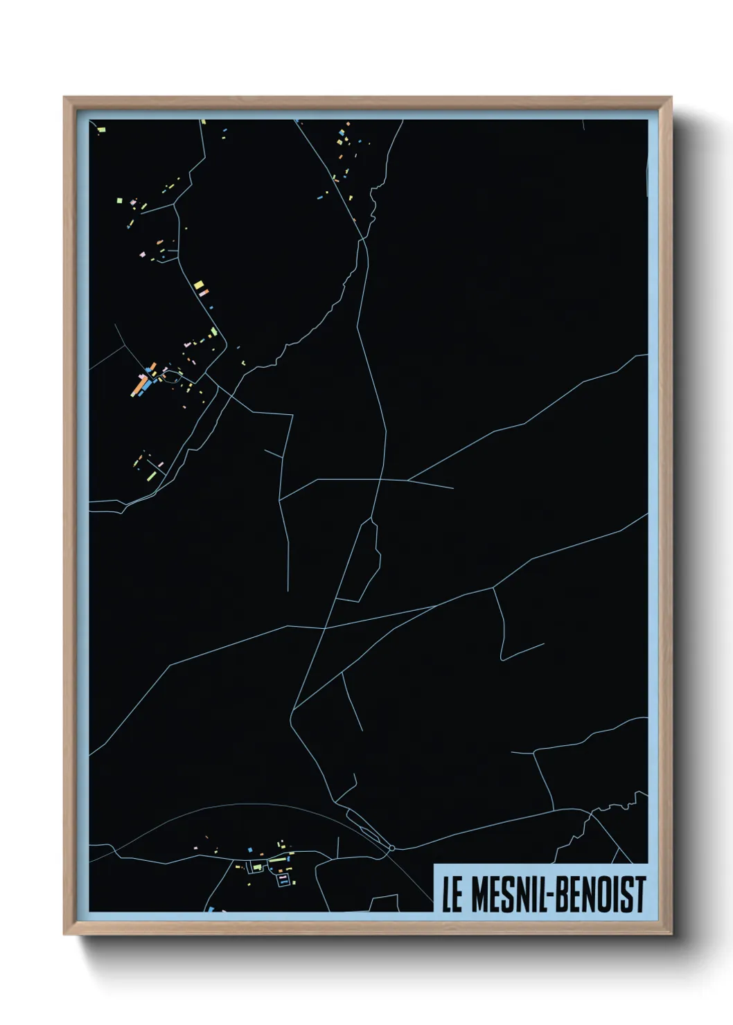 Une affiche de carte sur Le Mesnil-Benoist