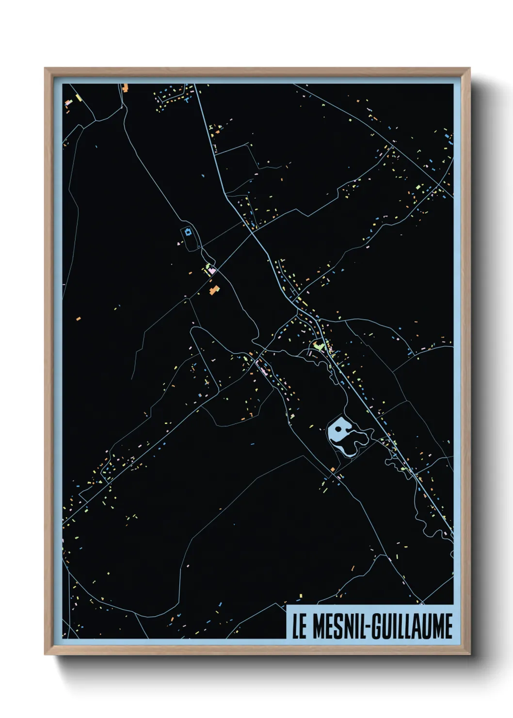 Une affiche de carte sur Le Mesnil-Guillaume