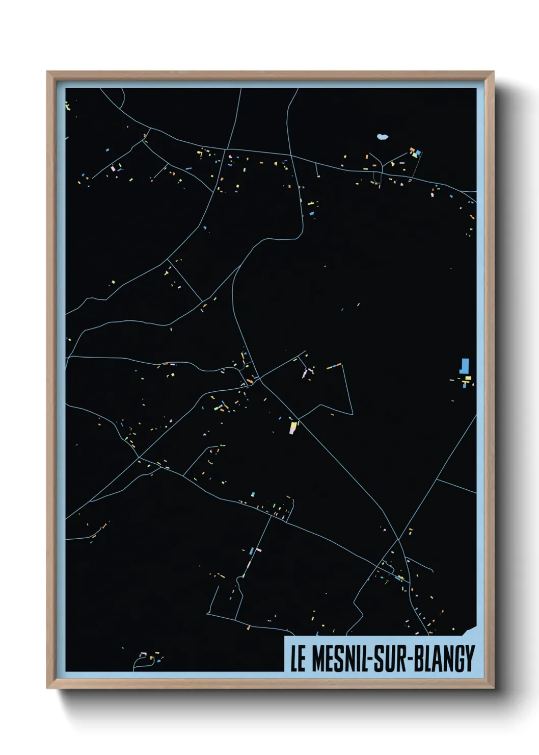 Une affiche de carte sur Le Mesnil-sur-Blangy