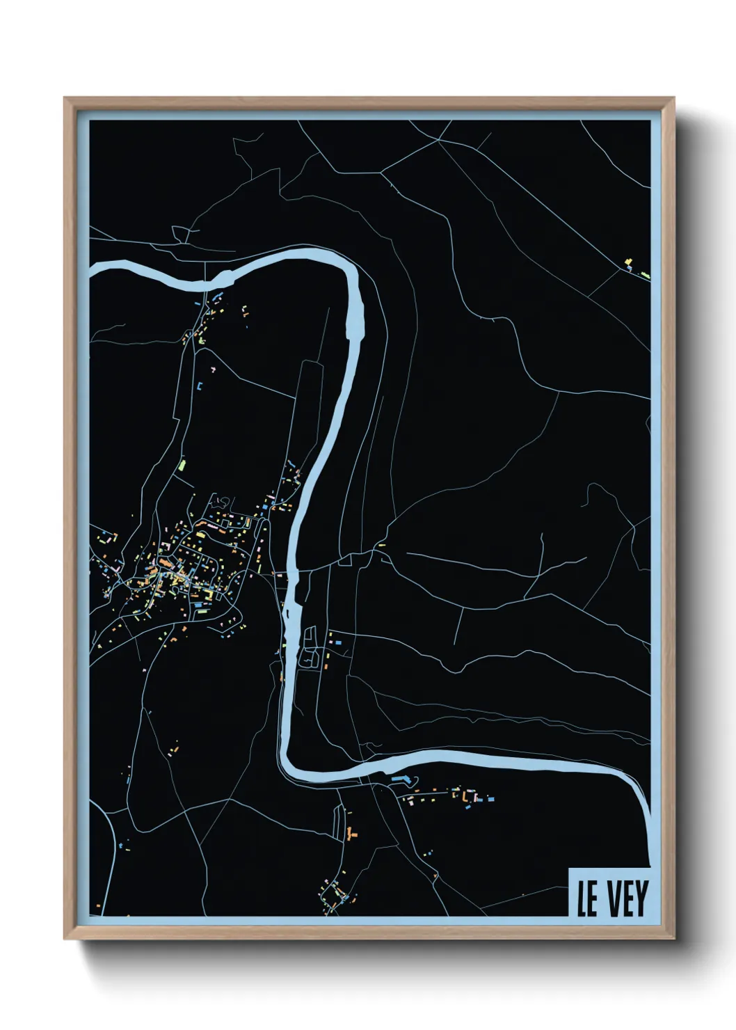 Une affiche de carte sur Le Vey