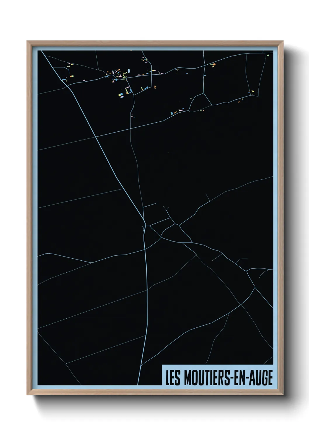 Une affiche de carte sur Les Moutiers-en-Auge