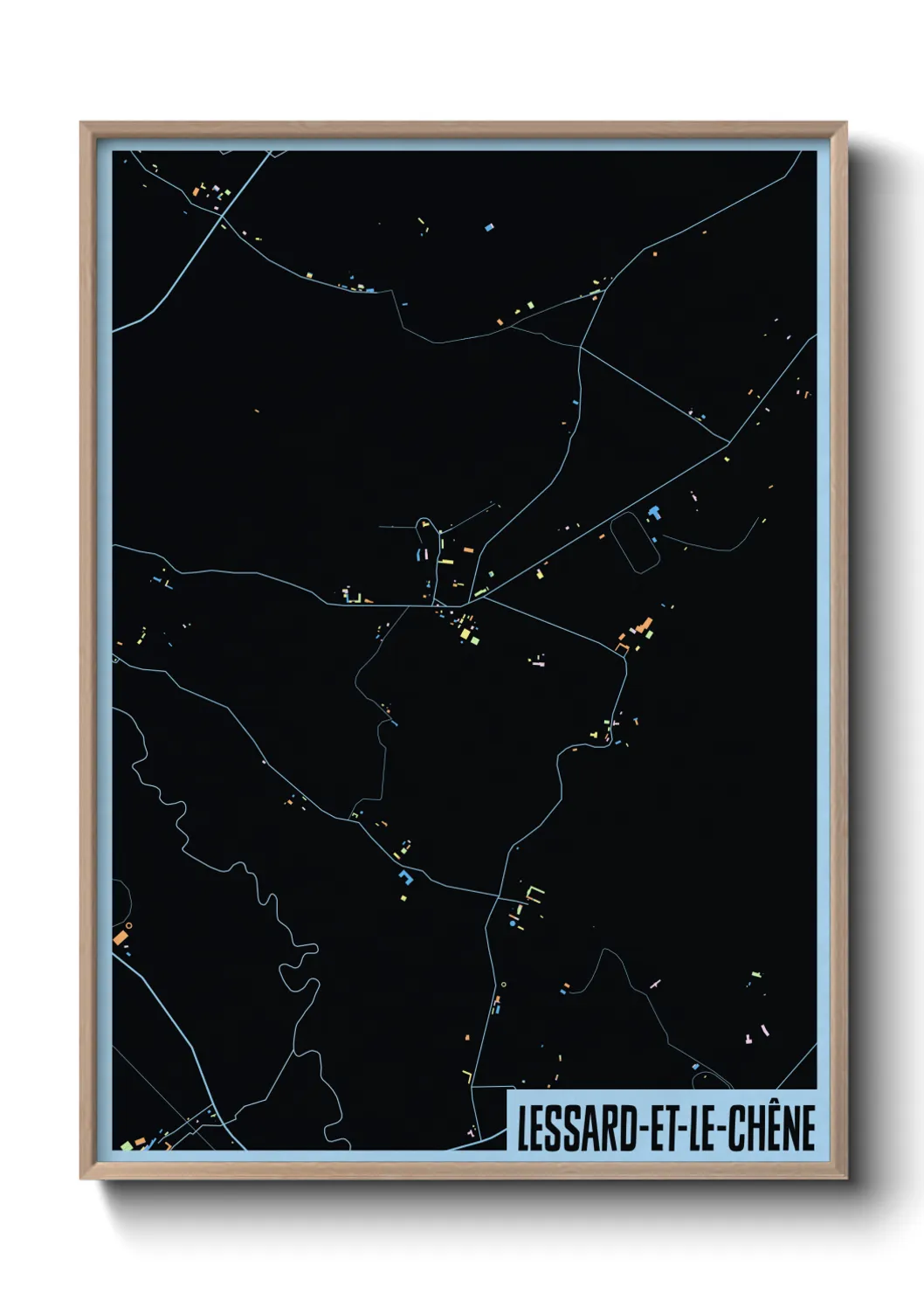 Une affiche de carte sur Lessard-et-le-Chêne