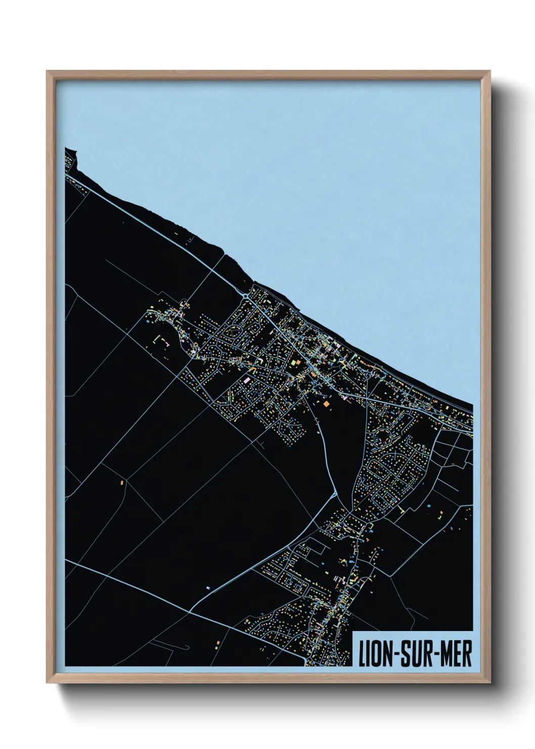 Une affiche de carte sur Lion-sur-Mer