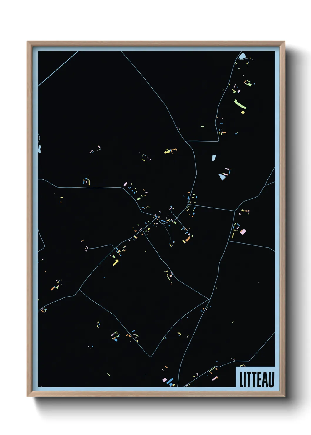 Une affiche de carte sur Litteau