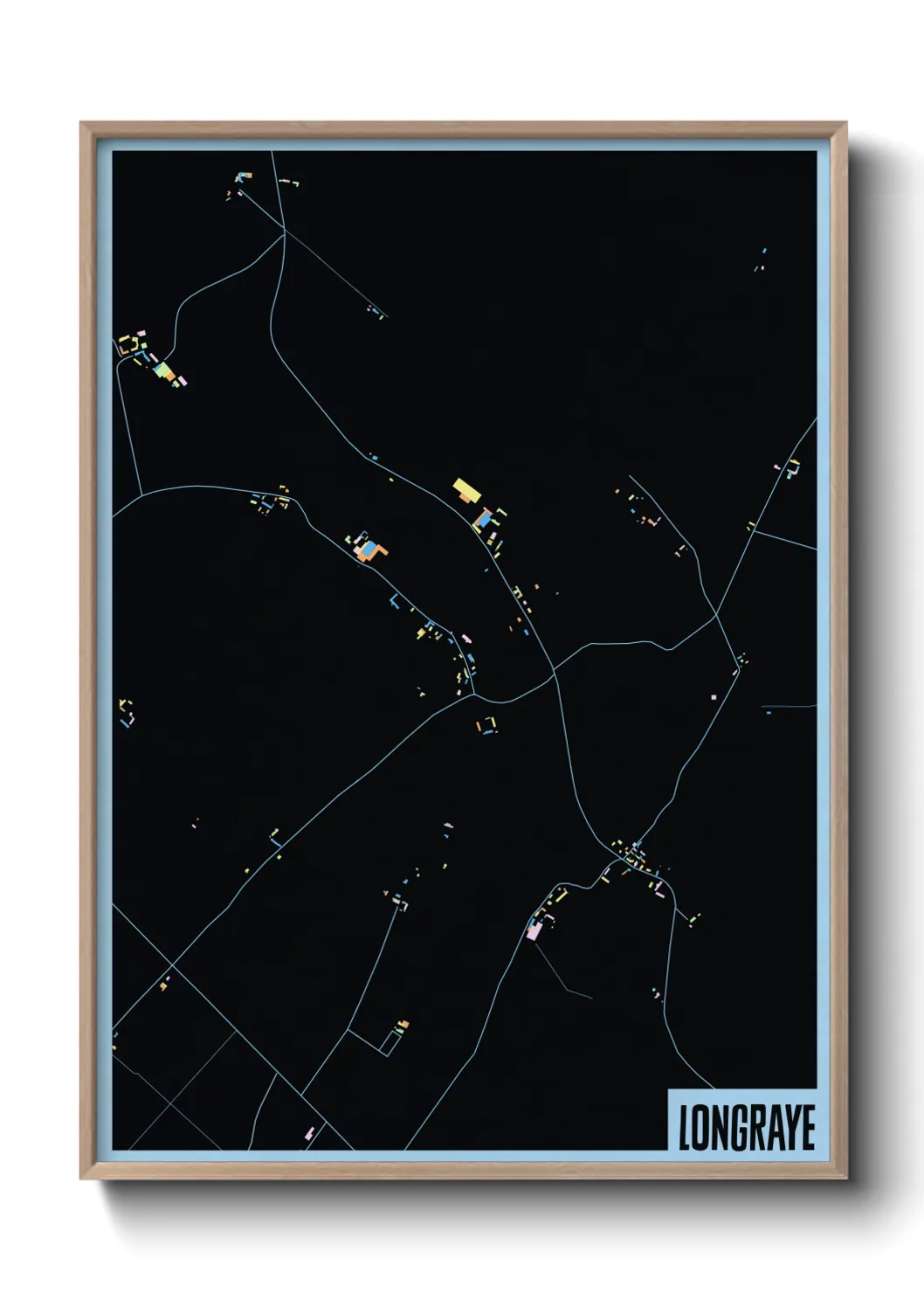 Une affiche de carte sur Longraye