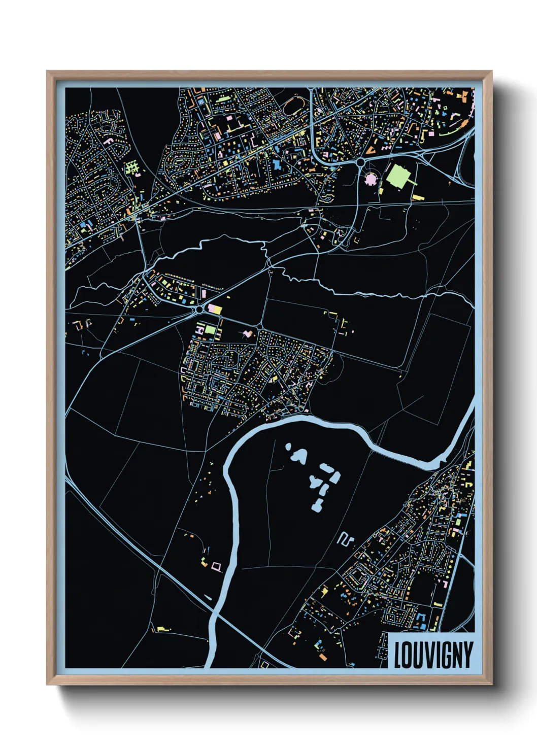 Une affiche de carte sur Louvigny