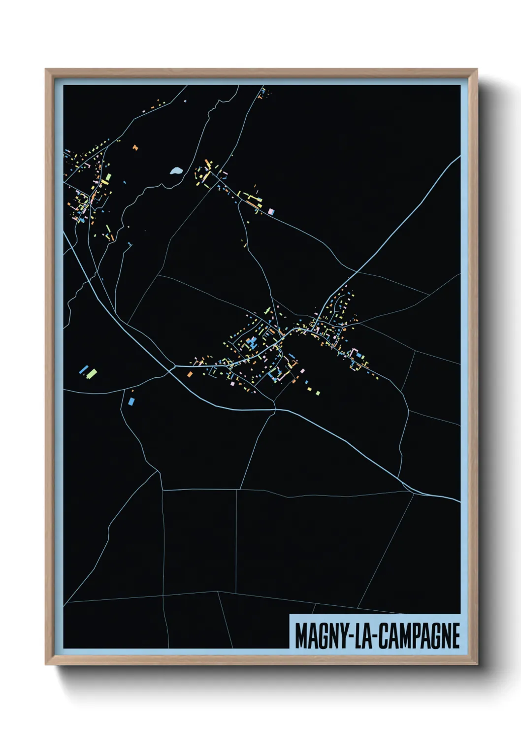 Une affiche de carte sur Magny-la-Campagne