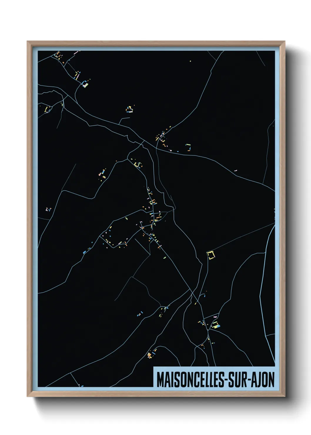 Une affiche de carte sur Maisoncelles-sur-Ajon