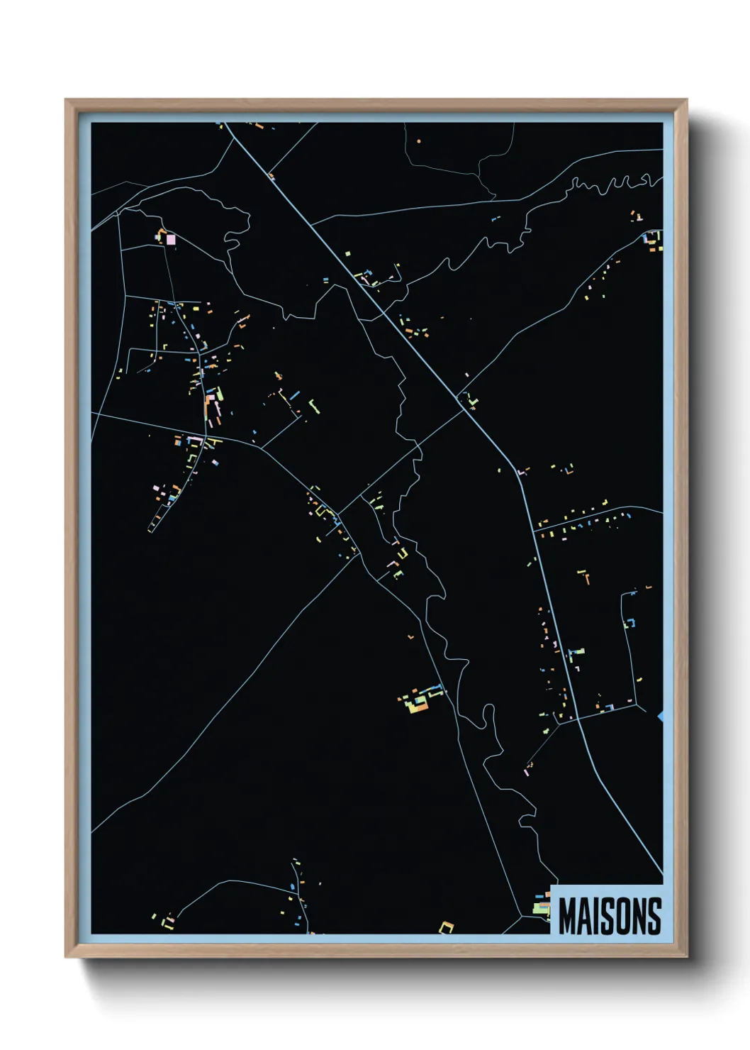 Une affiche de carte sur Maisons