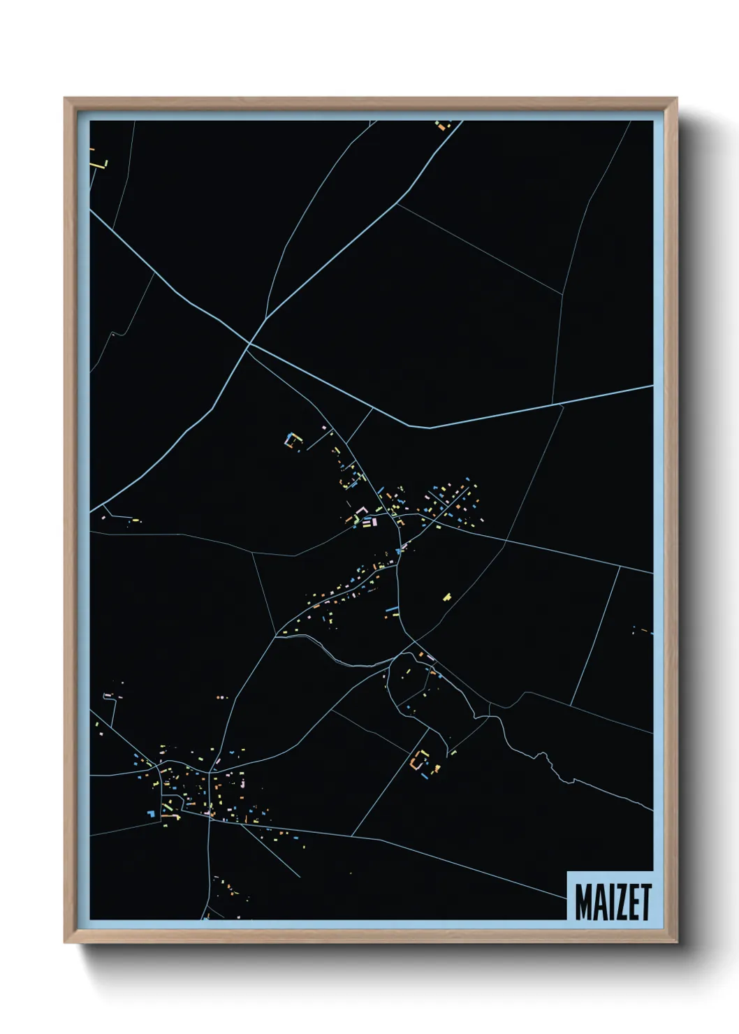 Une affiche de carte sur Maizet