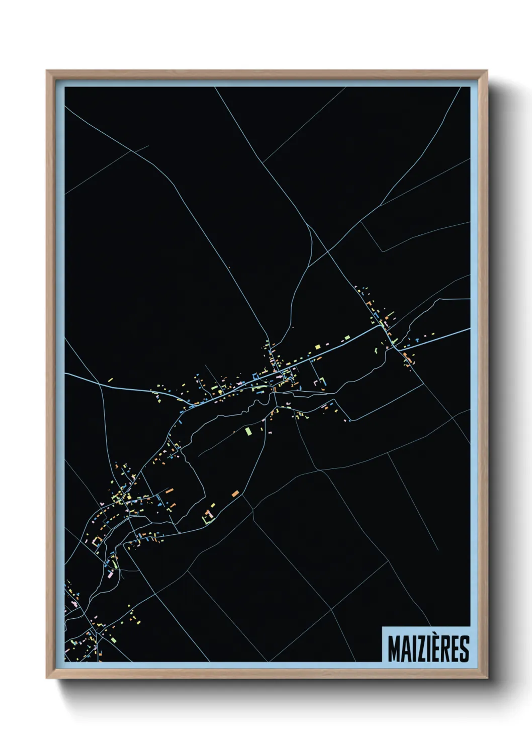 Une affiche de carte sur Maizières