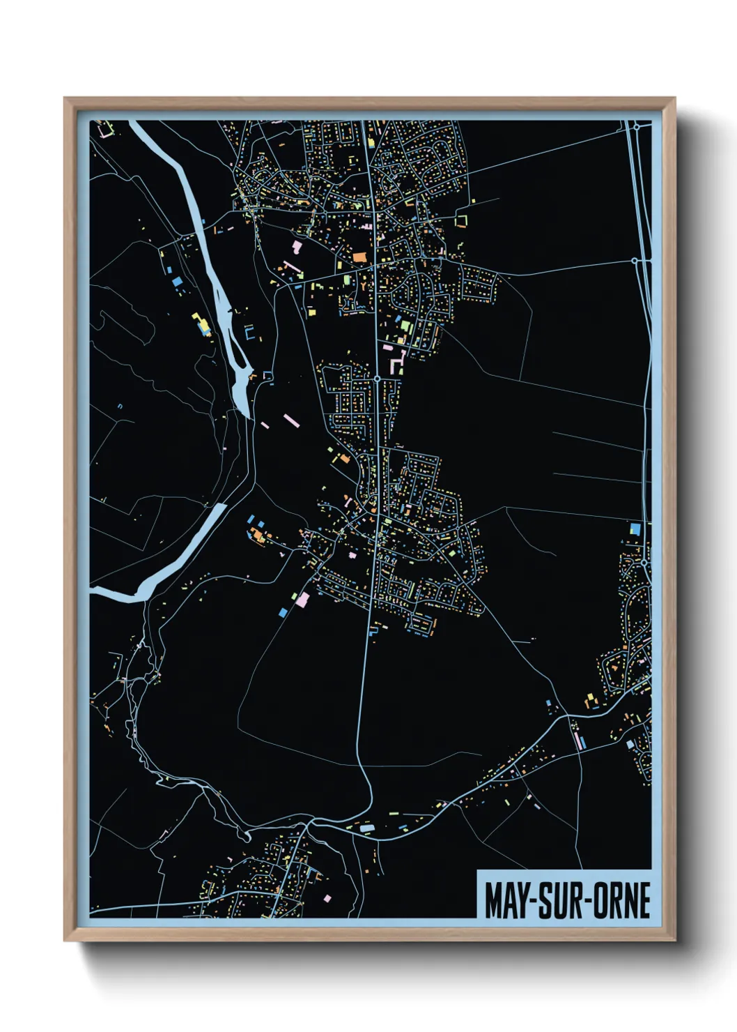 Une affiche de carte sur May-sur-Orne