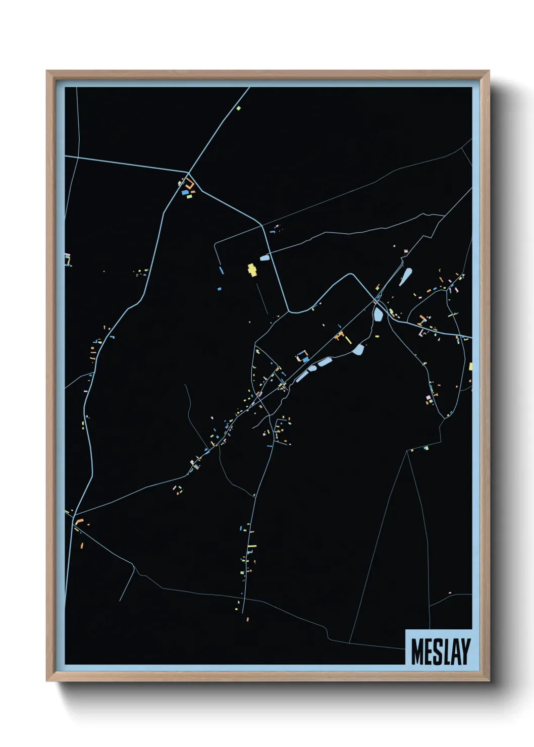 Une affiche de carte sur Meslay