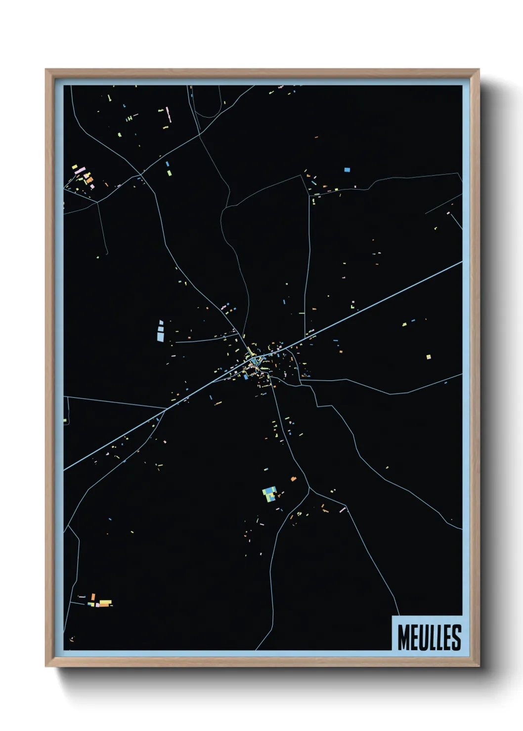 Une affiche de carte sur Meulles