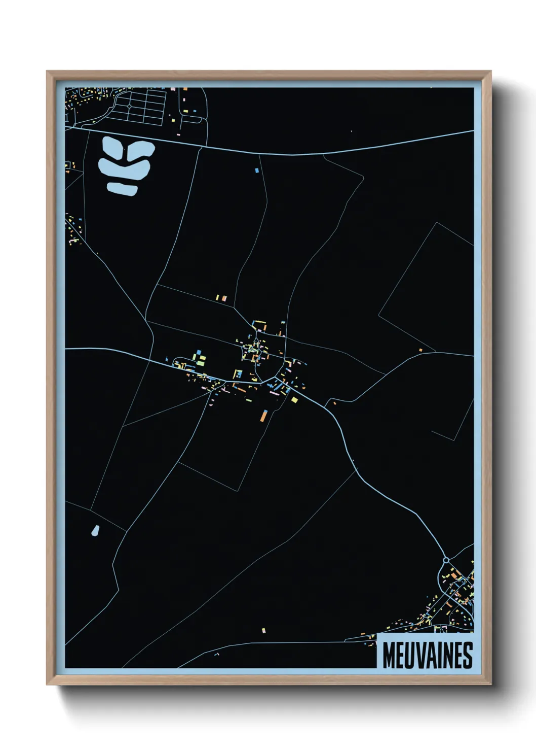 Une affiche de carte sur Meuvaines