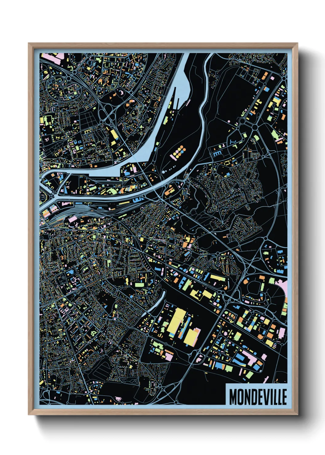Une affiche de carte sur Mondeville