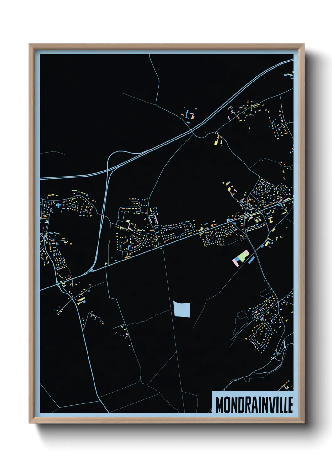 Une affiche de carte sur Mondrainville