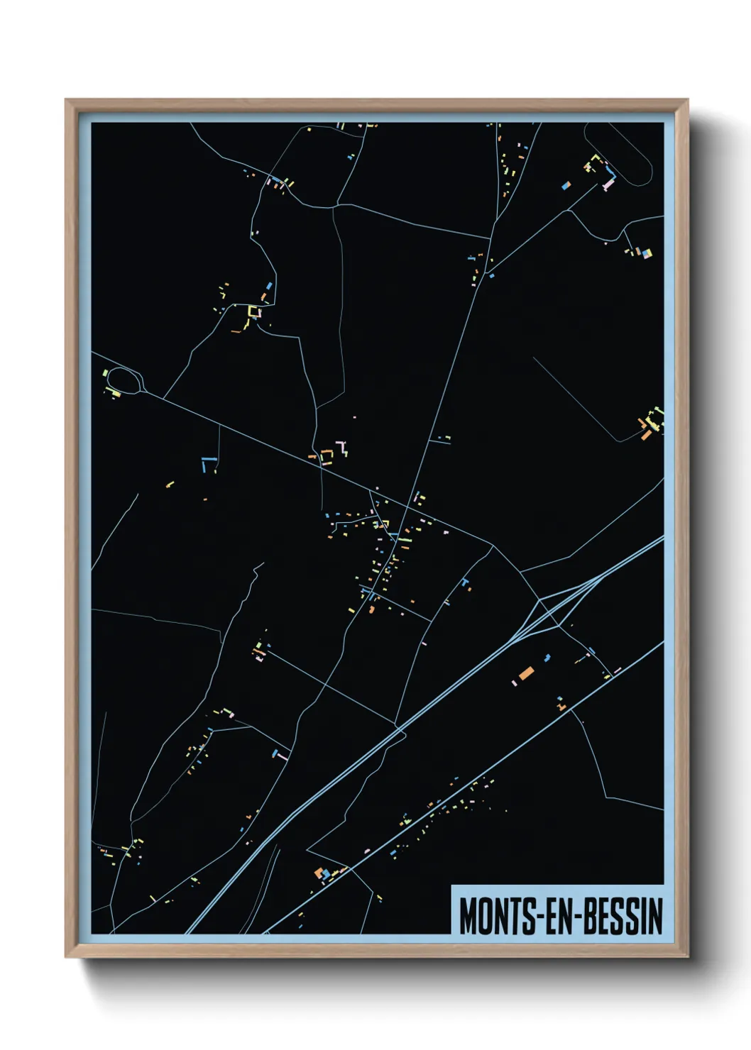 Une affiche de carte sur Monts-en-Bessin